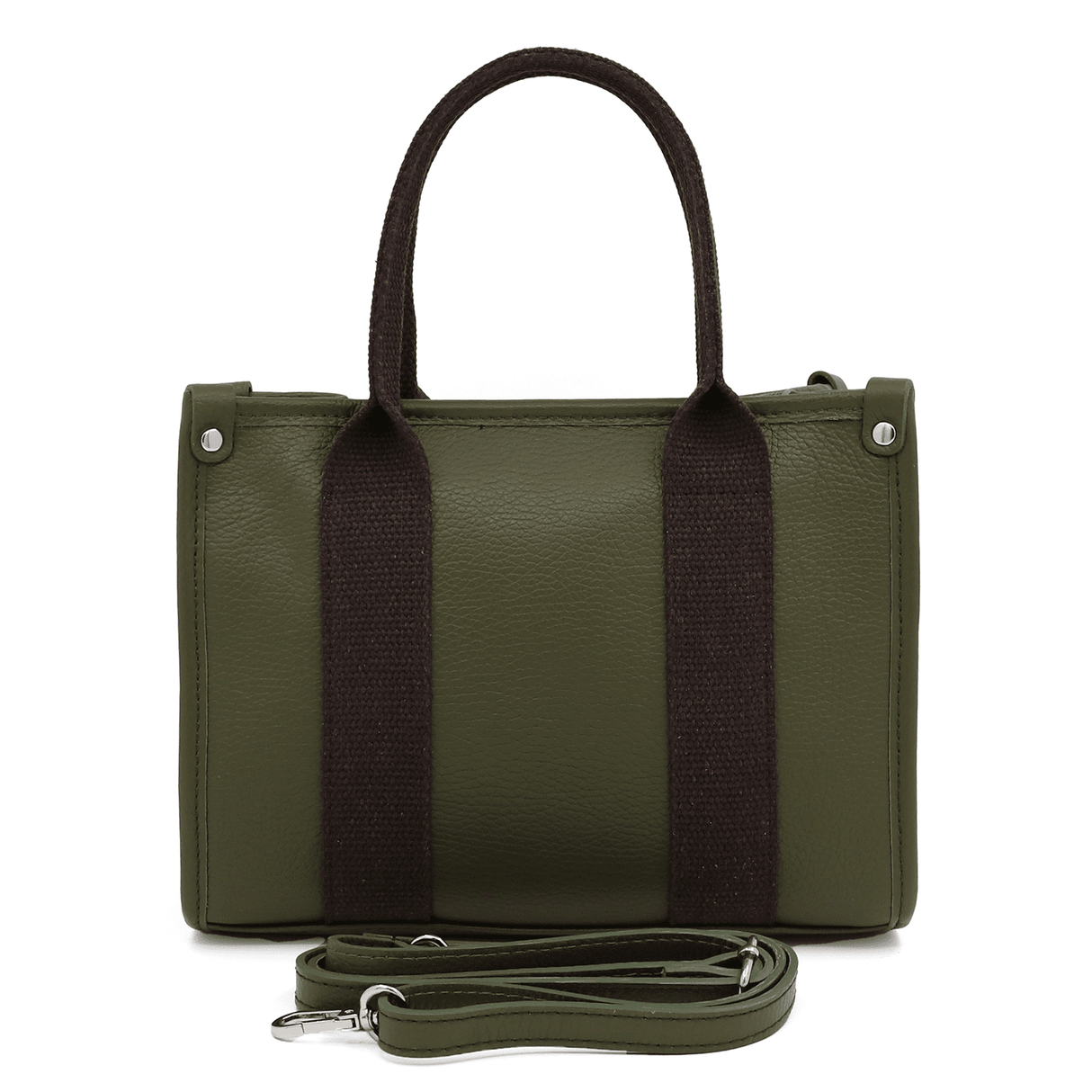 Női táska természetes bőrből, tote típusú, Rosa - sötétzöld