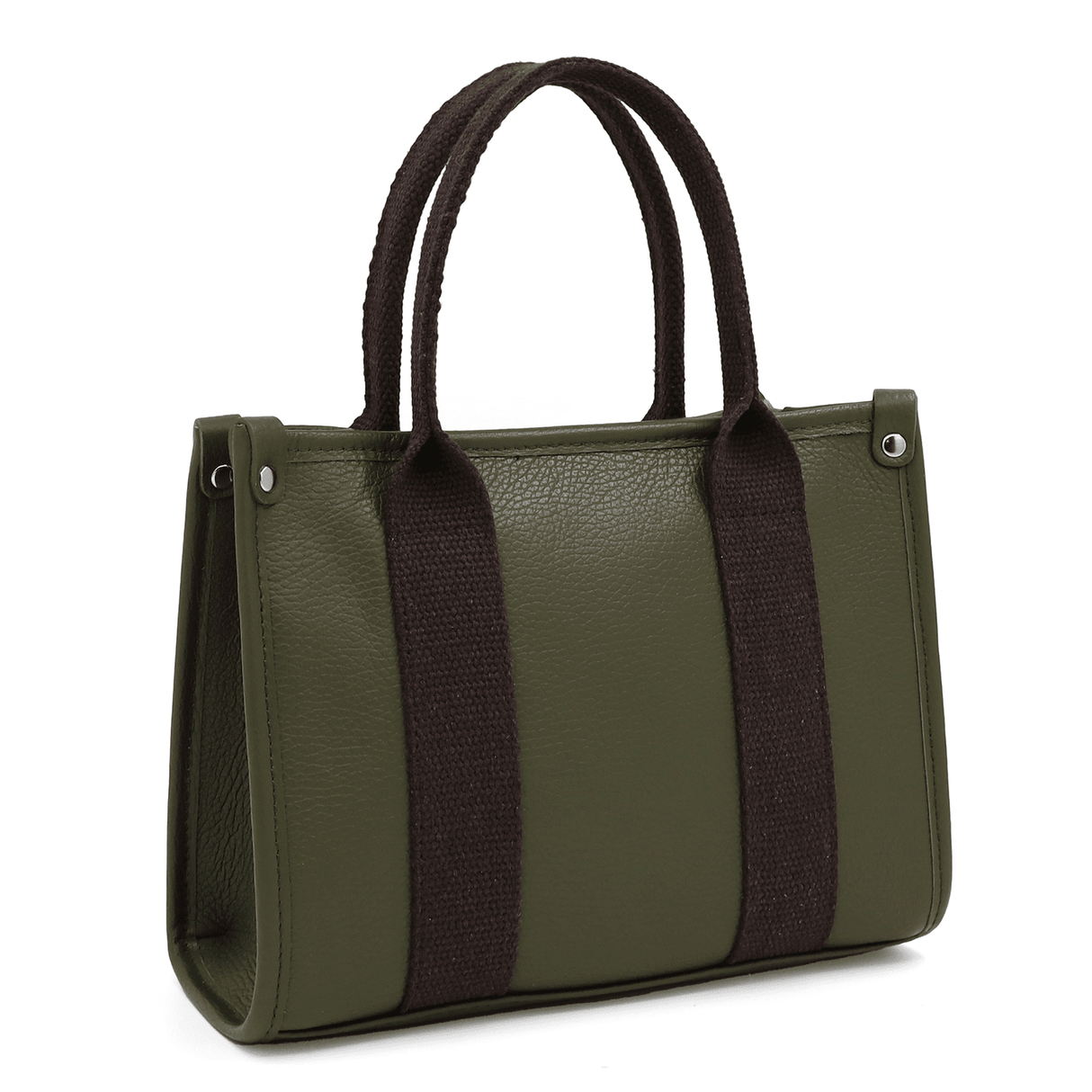 Női táska természetes bőrből, tote típusú, Rosa - sötétzöld