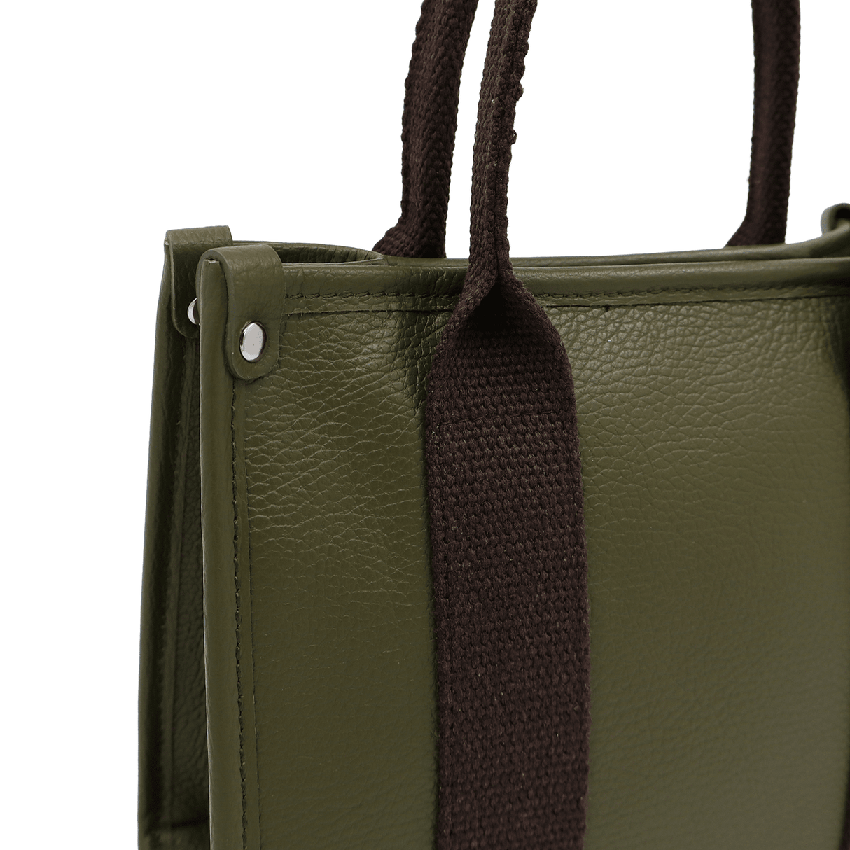 Női táska természetes bőrből, tote típusú, Rosa - sötétzöld