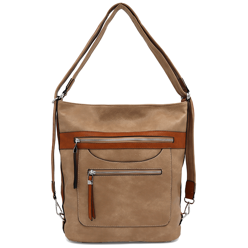 2 az 1-ben – Nagy táska és hátizsák – világosbarna