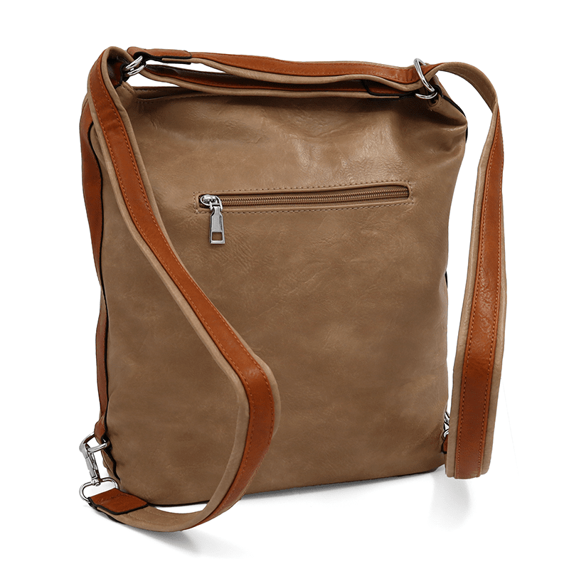 2 az 1-ben – Nagy táska és hátizsák – világosbarna