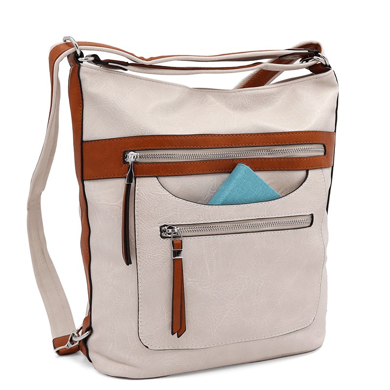 2 az 1-ben - Nagy táska és hátizsák - bézs