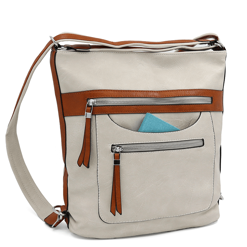 2 az 1-ben – Nagy táska és hátizsák – ekru