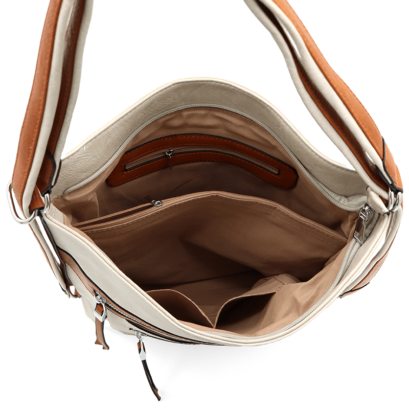 2 az 1-ben – Nagy táska és hátizsák – ekru