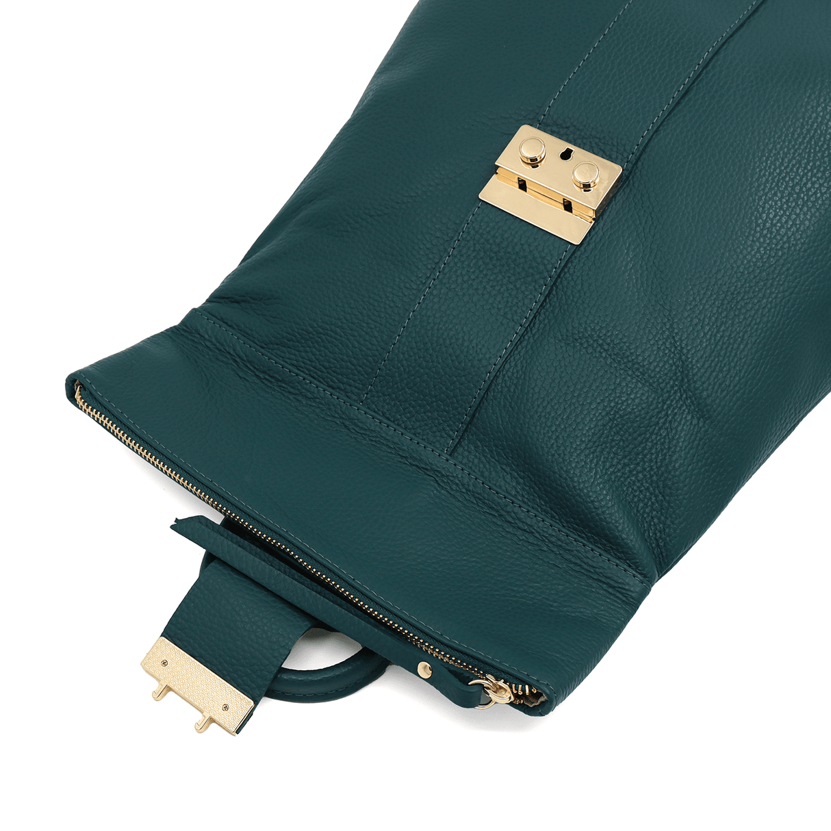 Riona természetes bőr hátizsák - sötétzöld