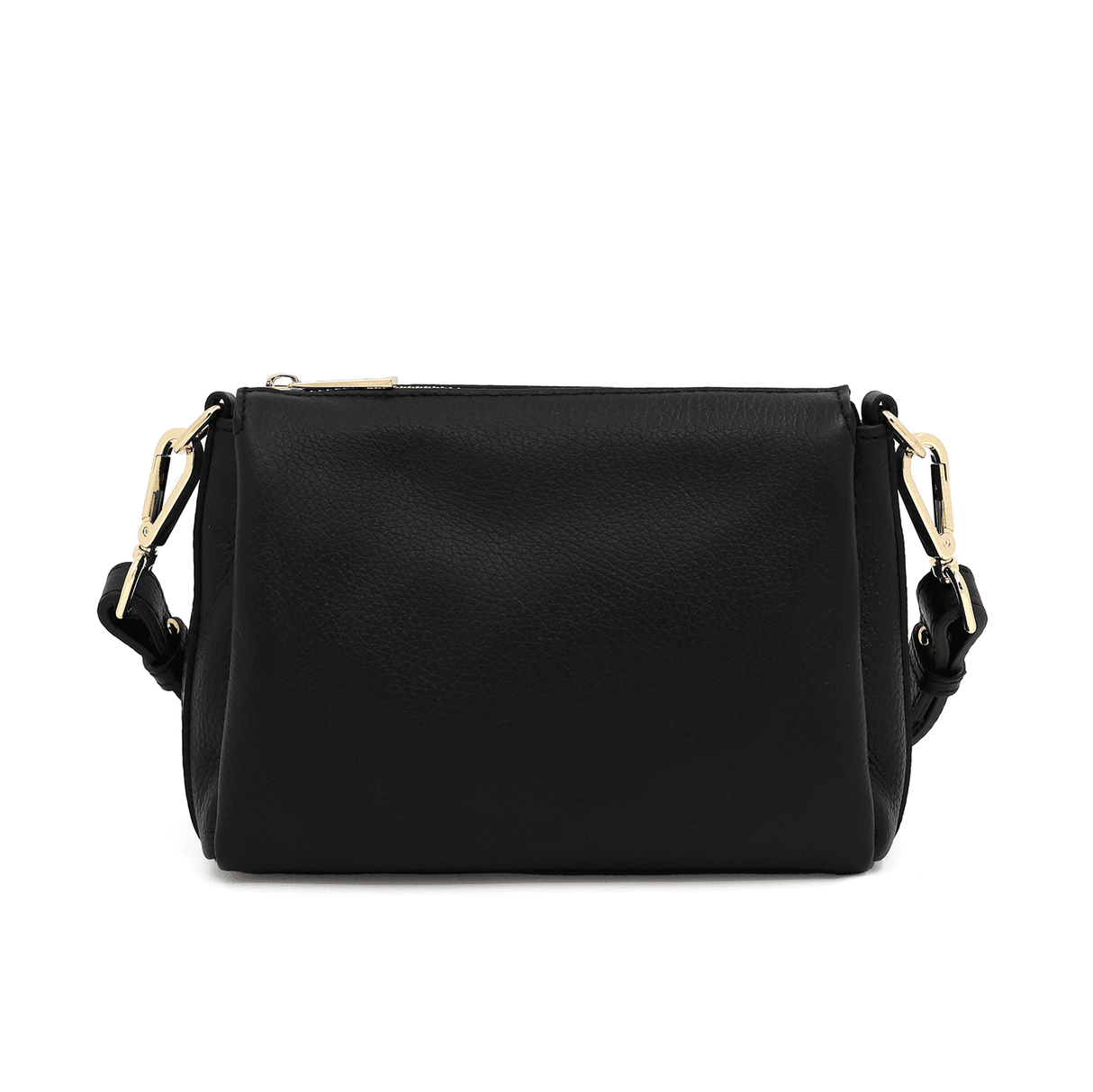 Női válltáska 2 fogantyúval, természetes bőrből Teresa - fekete