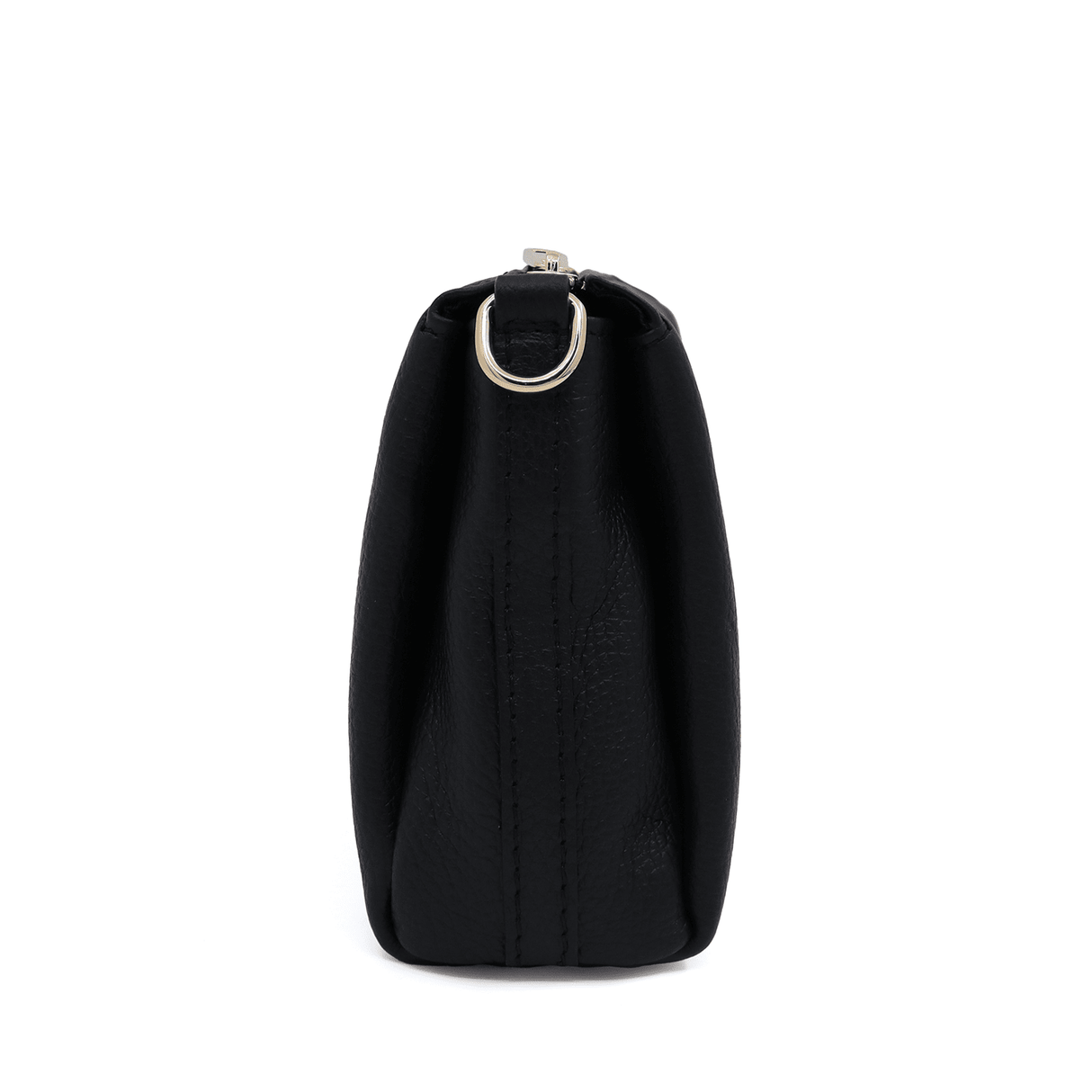 Női válltáska 2 fogantyúval, természetes bőrből Teresa - fekete