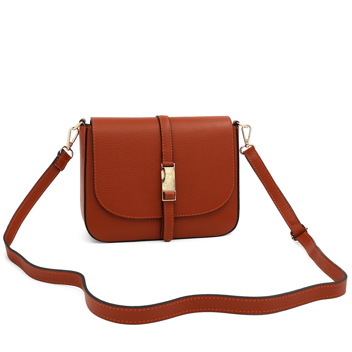 Allona természetes bőrből készült válltáska - piros-narancssárga