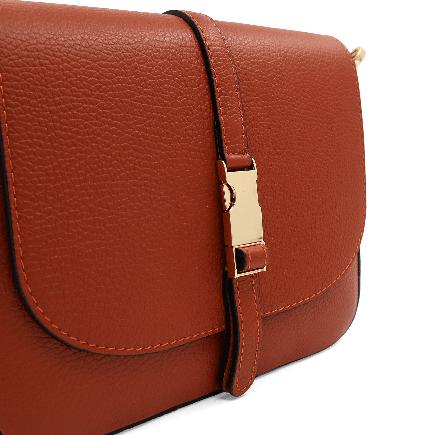 Allona természetes bőrből készült válltáska - piros-narancssárga
