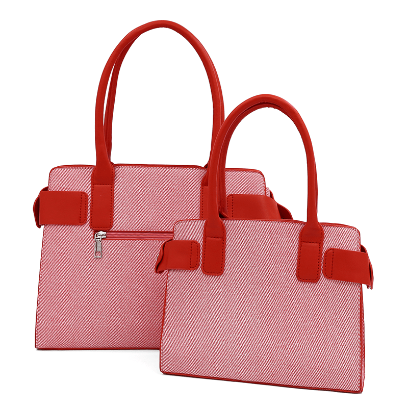 KÉSZLET - Nagy és kicsi női táska + válltáska - piros