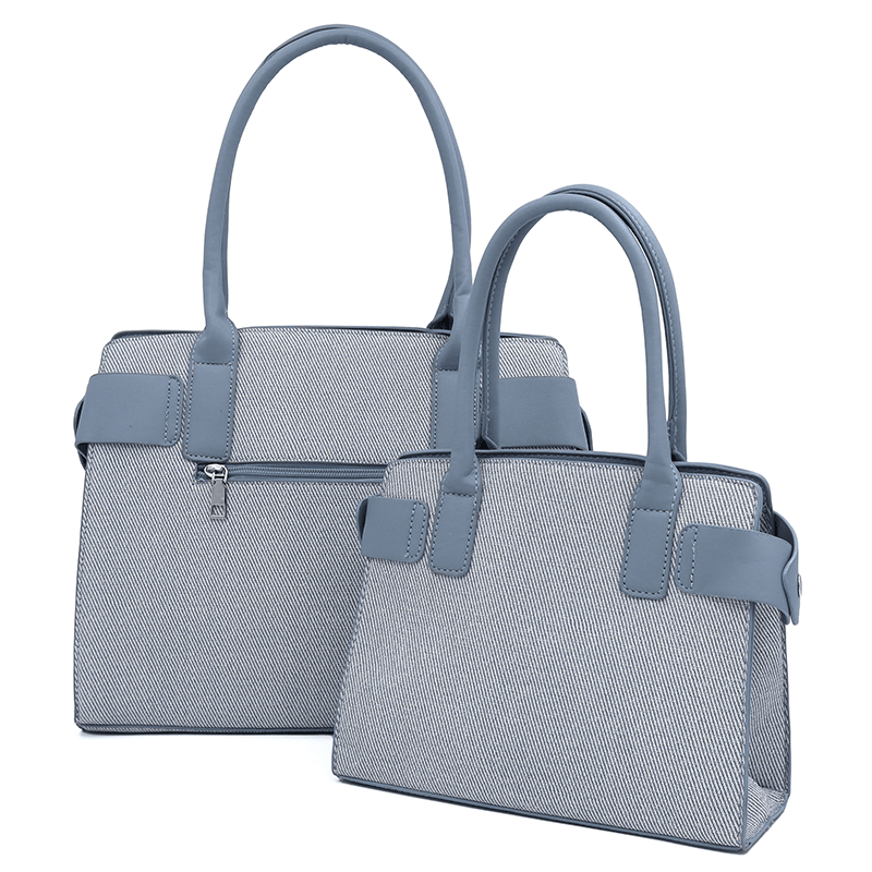 KÉSZLET - Nagy és kicsi női táska + válltáska - világoskék