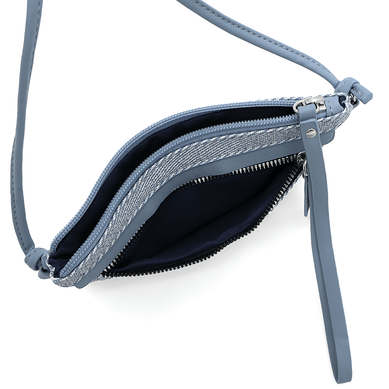 KÉSZLET - Nagy és kicsi női táska + válltáska - világoskék