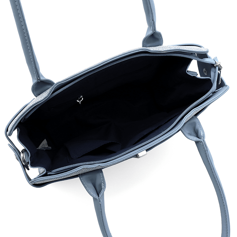 KÉSZLET - Nagy és kicsi női táska + válltáska - világoskék