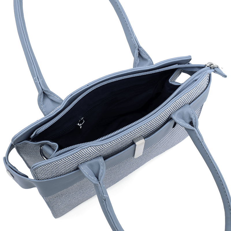 KÉSZLET - Nagy és kicsi női táska + válltáska - világoskék