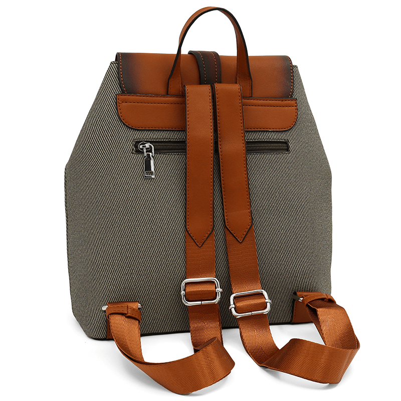 Érdekes női hátizsák füstös hatással és nyomtatással - sötétzöld