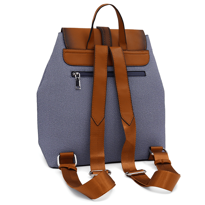 Érdekes női hátizsák füstös hatással és nyomtatással - kék