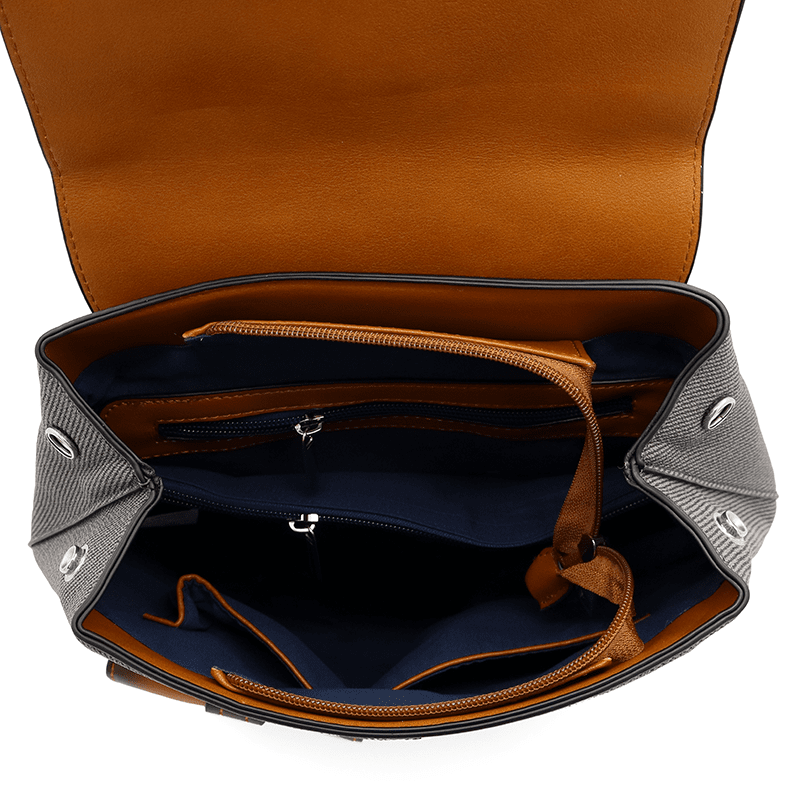 Érdekes női hátizsák füstös hatással és nyomtatással - fekete