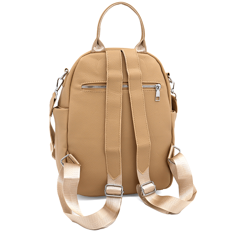 2 az 1-ben - Női hátizsák és táska érdekes részletekkel - világosbarna