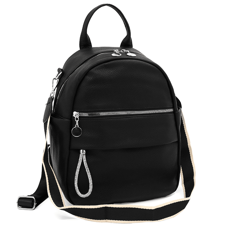 2 az 1-ben - Női hátizsák és táska érdekes részletekkel - fekete