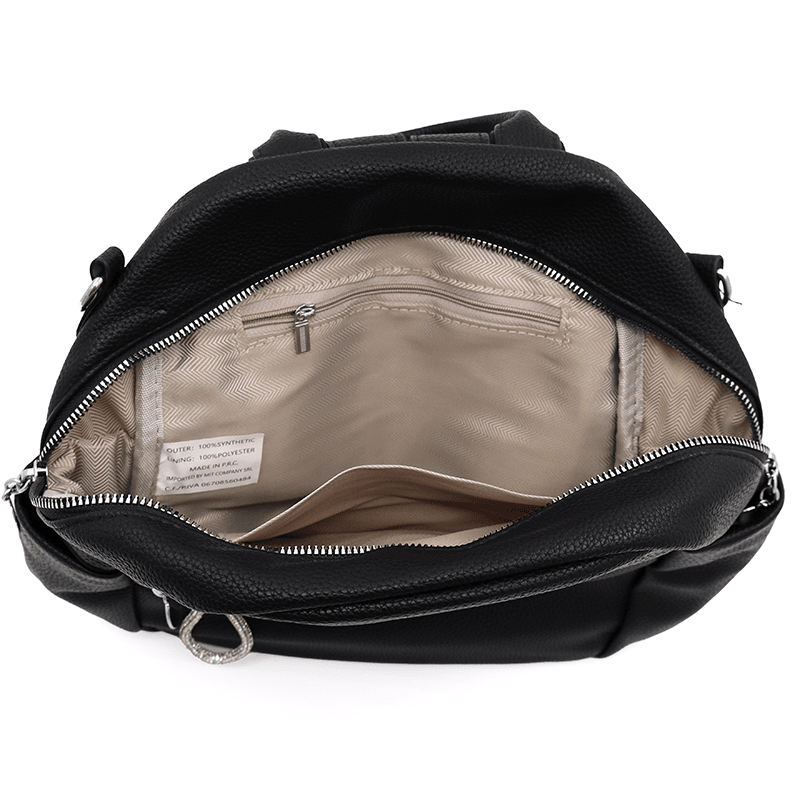 2 az 1-ben - Női hátizsák és táska érdekes részletekkel - fekete