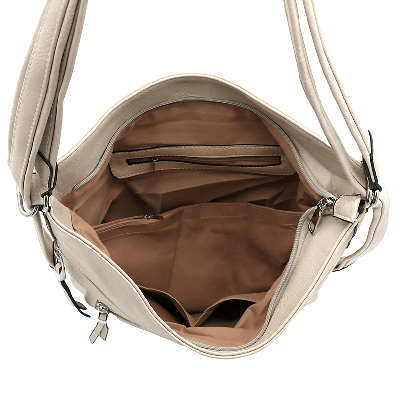 2 az 1-ben - Nagy táska és hátizsák Poli - bézs