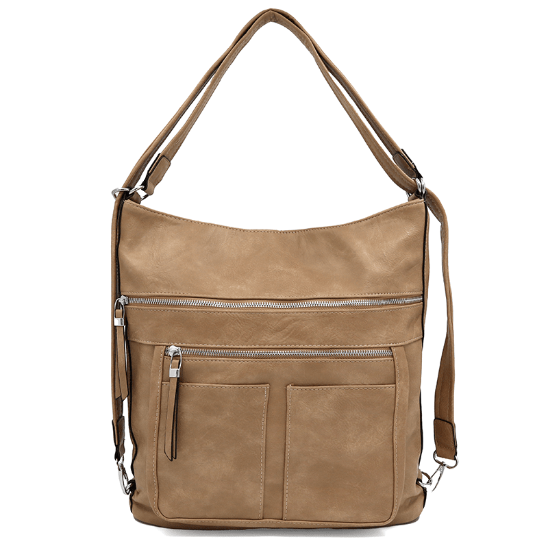 2 az 1-ben - Nagy táska és hátizsák Poli - világosbarna