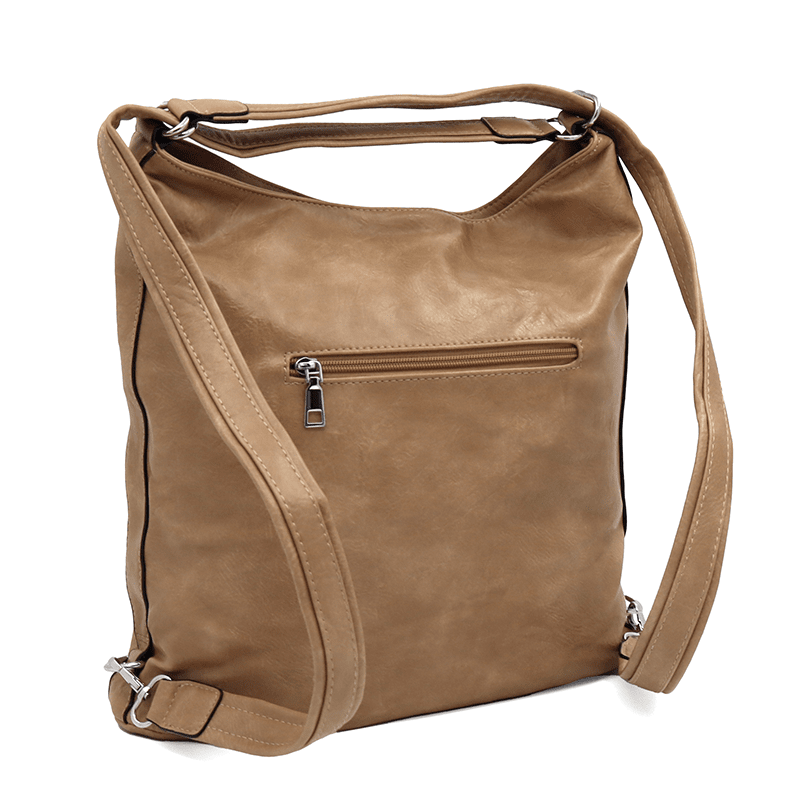 2 az 1-ben - Nagy táska és hátizsák Poli - világosbarna