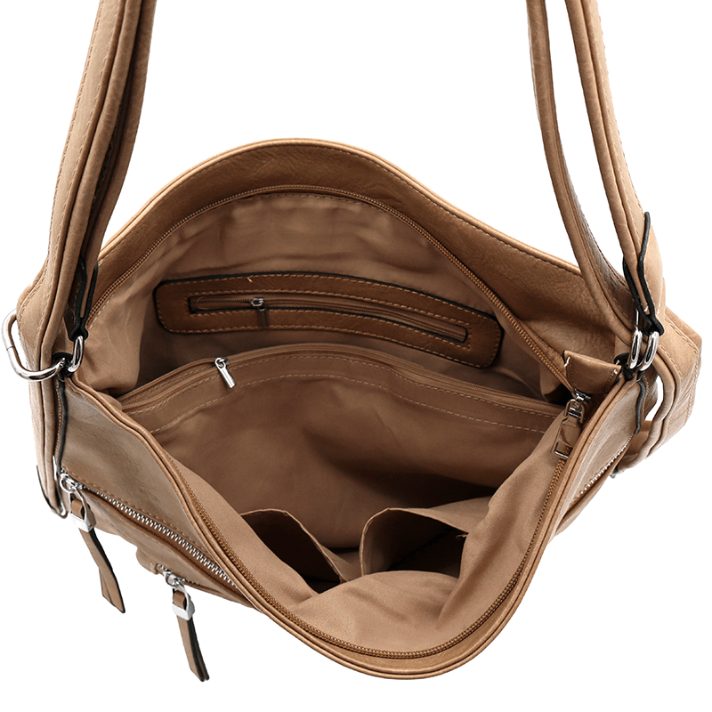 2 az 1-ben - Nagy táska és hátizsák Poli - világosbarna