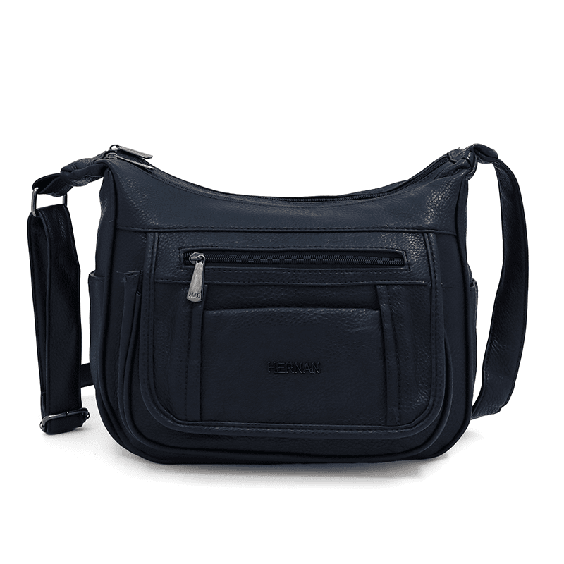 Válltáska 2 rekesszel és sok zsebbel - sötétkék