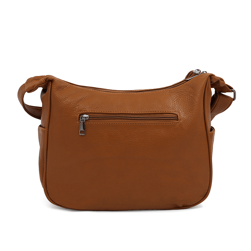 Válltáska 2 rekesszel és sok zsebbel - cserépbarna