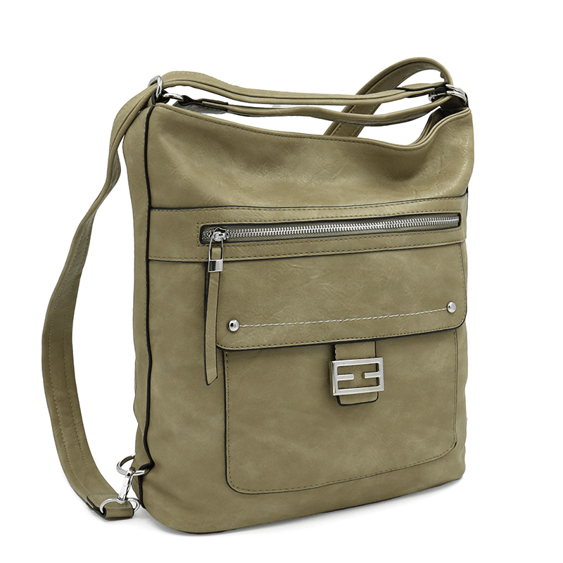 2 az 1-ben – Nagy táska és hátizsák – világos zöld