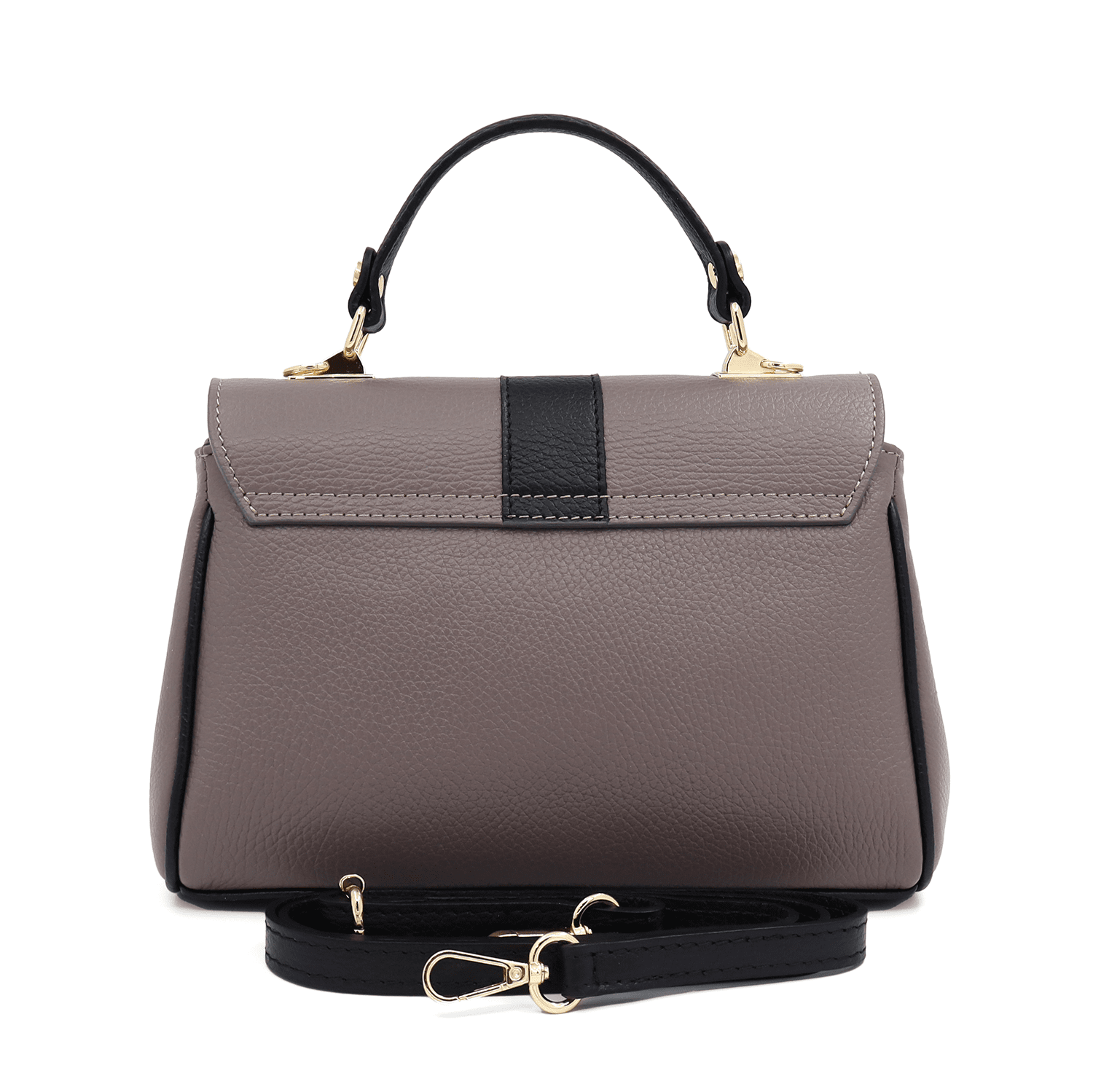 Női táska természetes bőrből Miriam - sötét szürke / fekete