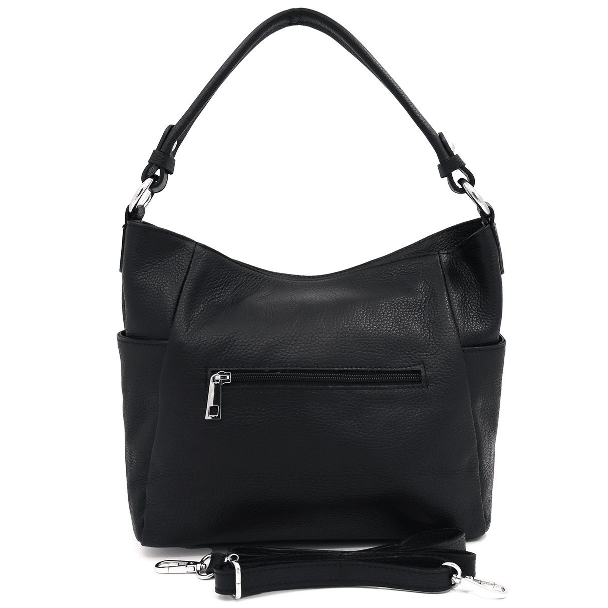 Evelyn természetes bőr női táska - fekete