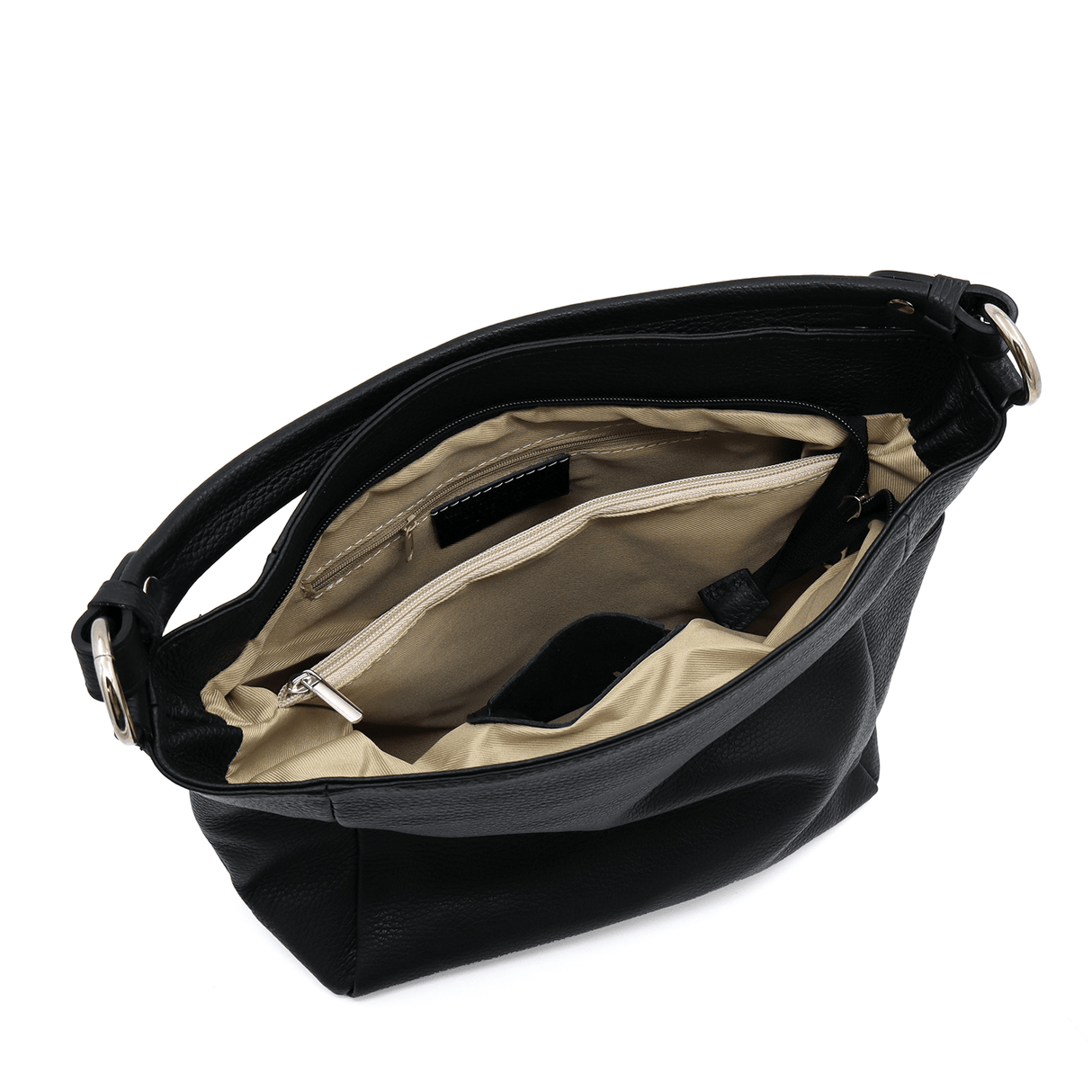 Evelyn természetes bőr női táska - fekete