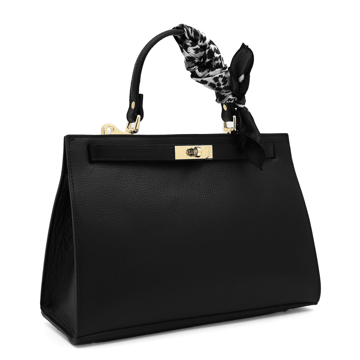 Természetes bőr táska Ivon - fekete