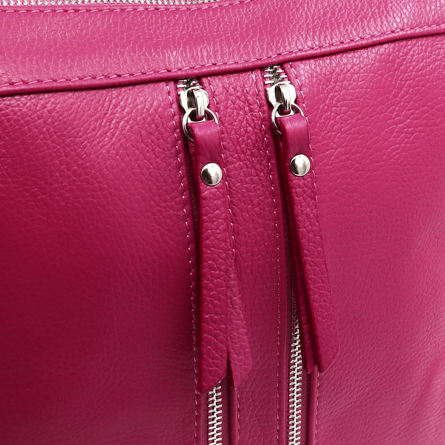 2 az 1-ben - Vittoria természetes bőr hátizsák és táska - sötét fukszia