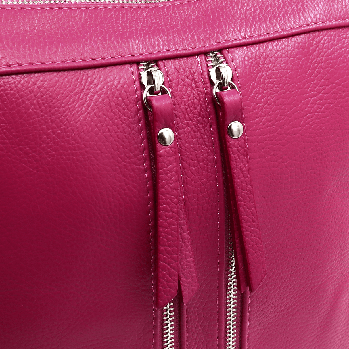 2 az 1-ben - Vittoria természetes bőr hátizsák és táska - sötét fukszia