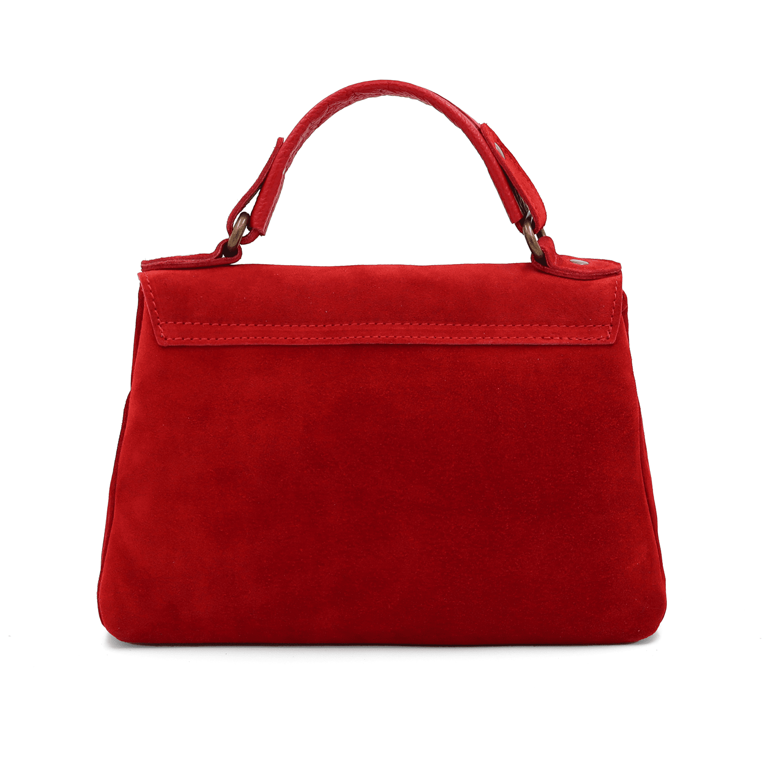 Női táska természetes velúrból - piros
