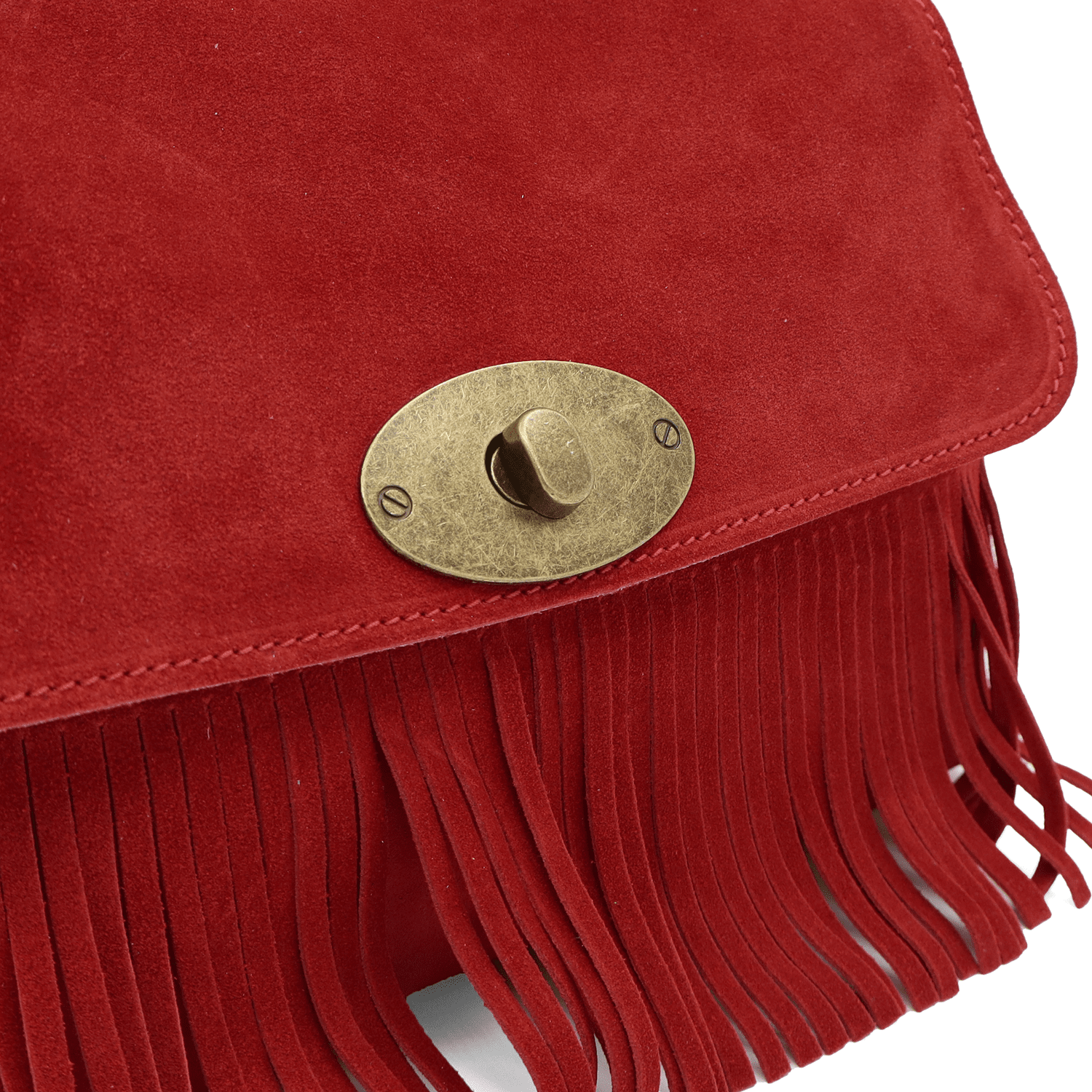 Női táska természetes velúrból - piros