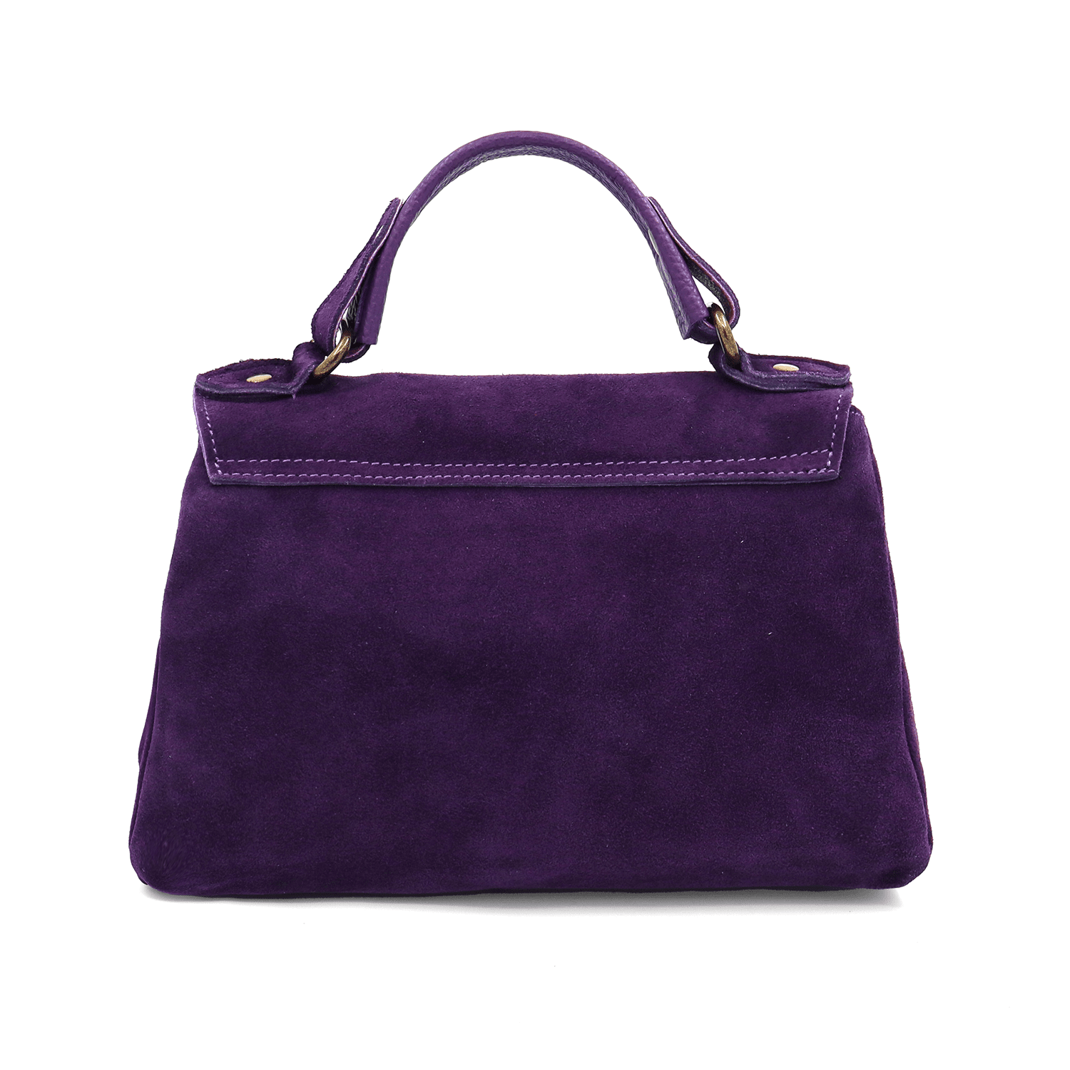 Női táska természetes velúrból - sötét lila