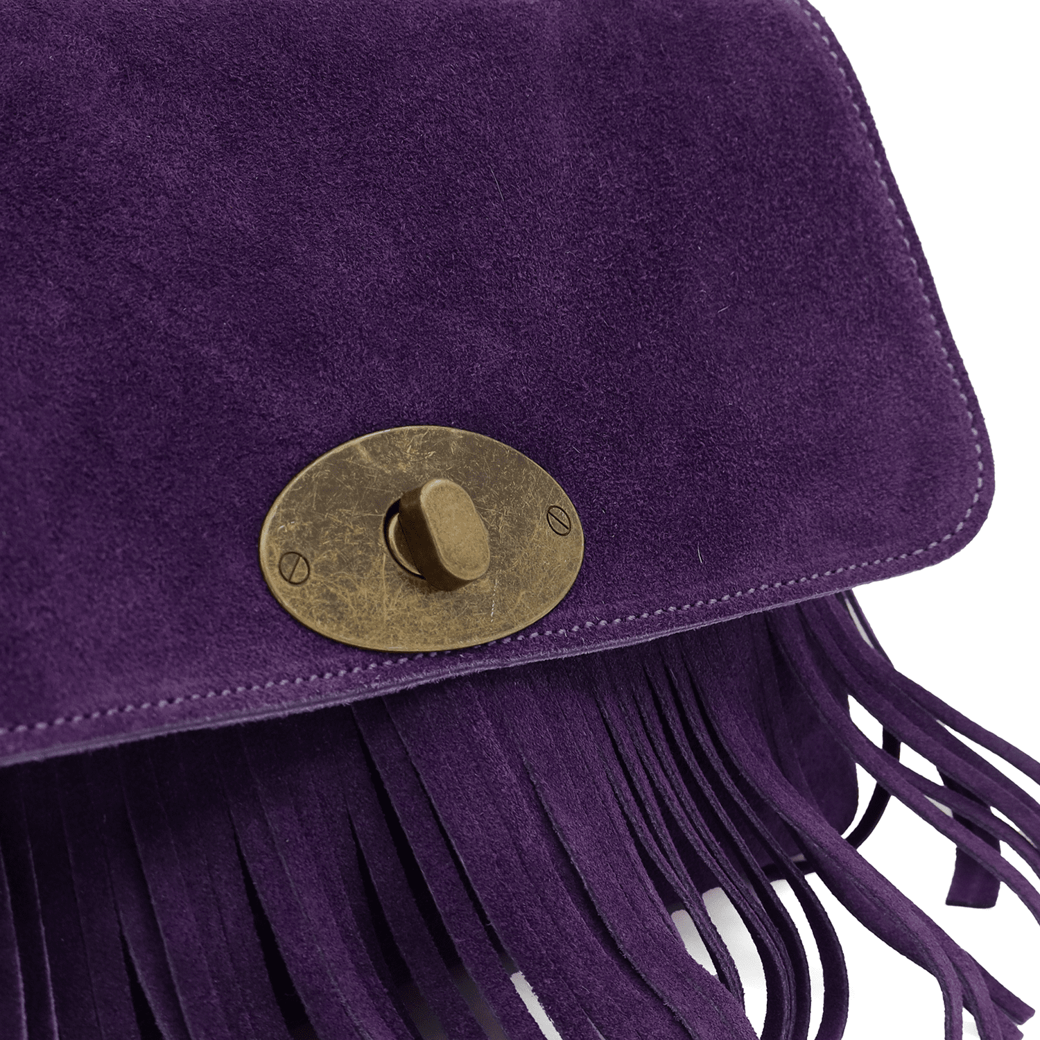 Női táska természetes velúrból - sötét lila