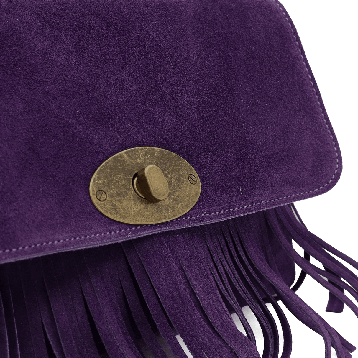 Női táska természetes velúrból - sötét lila