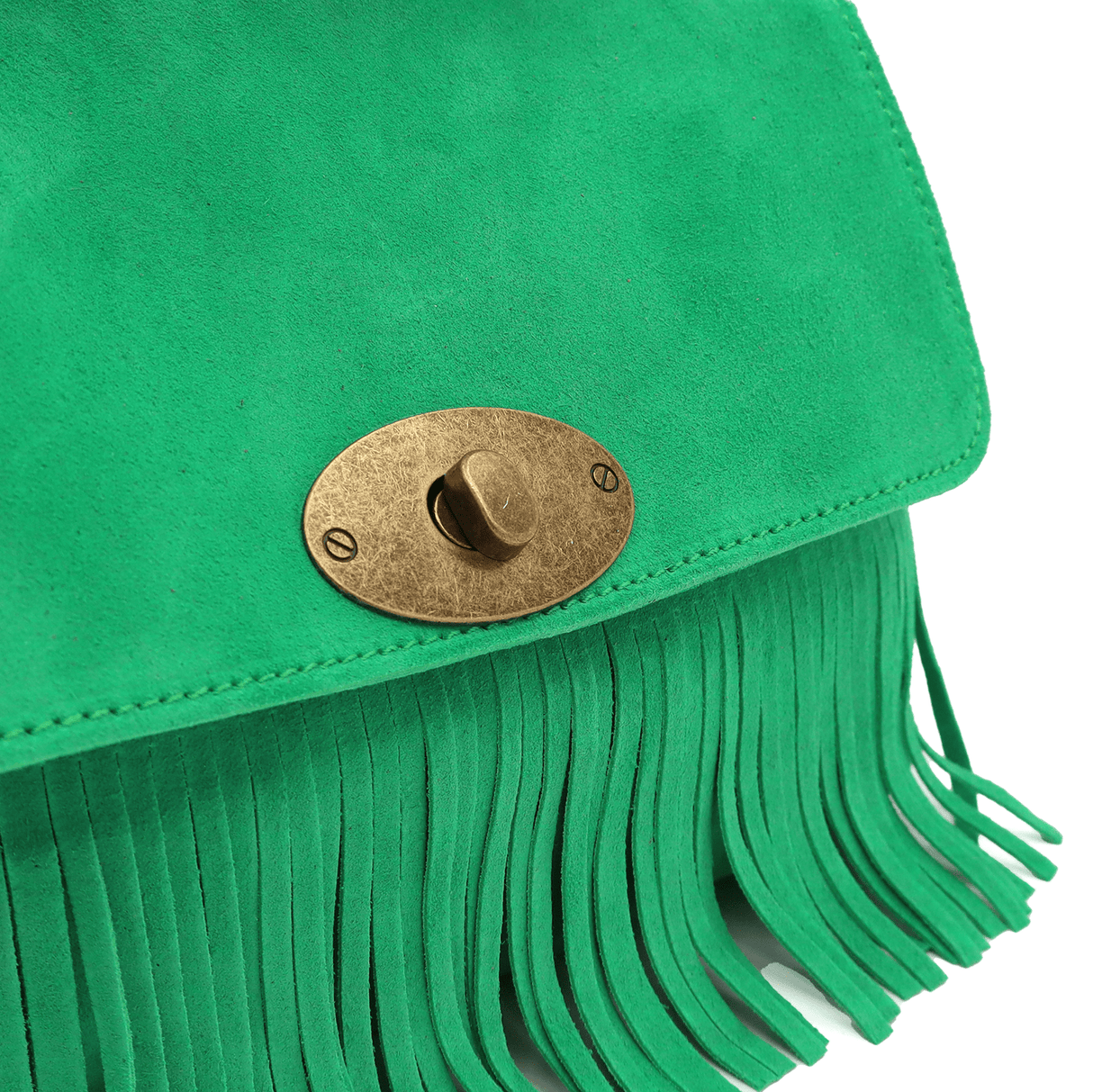 Női táska természetes velúrból - zöld