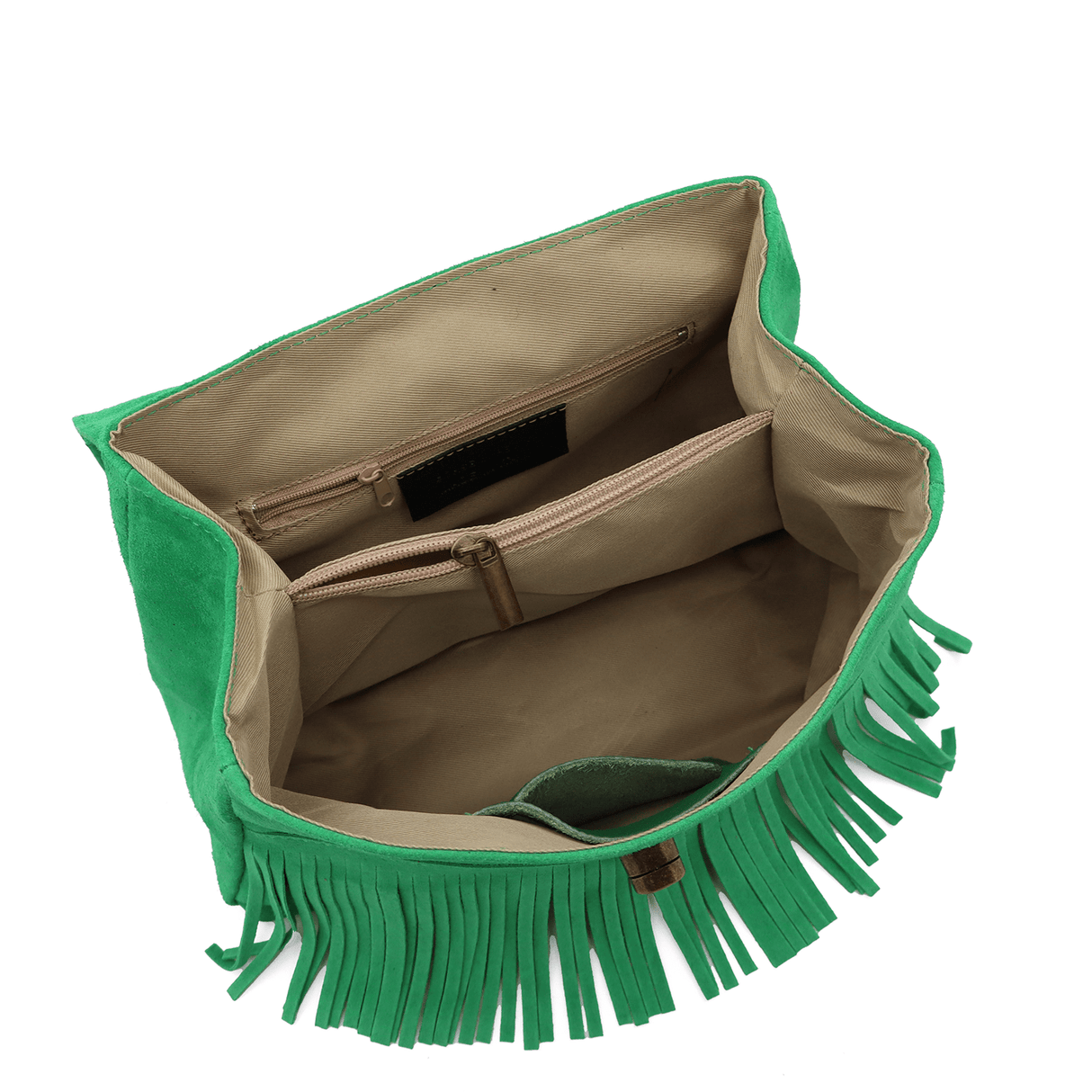 Női táska természetes velúrból - zöld