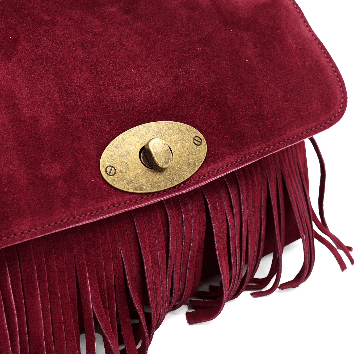 Női táska természetes velúrból - bordó