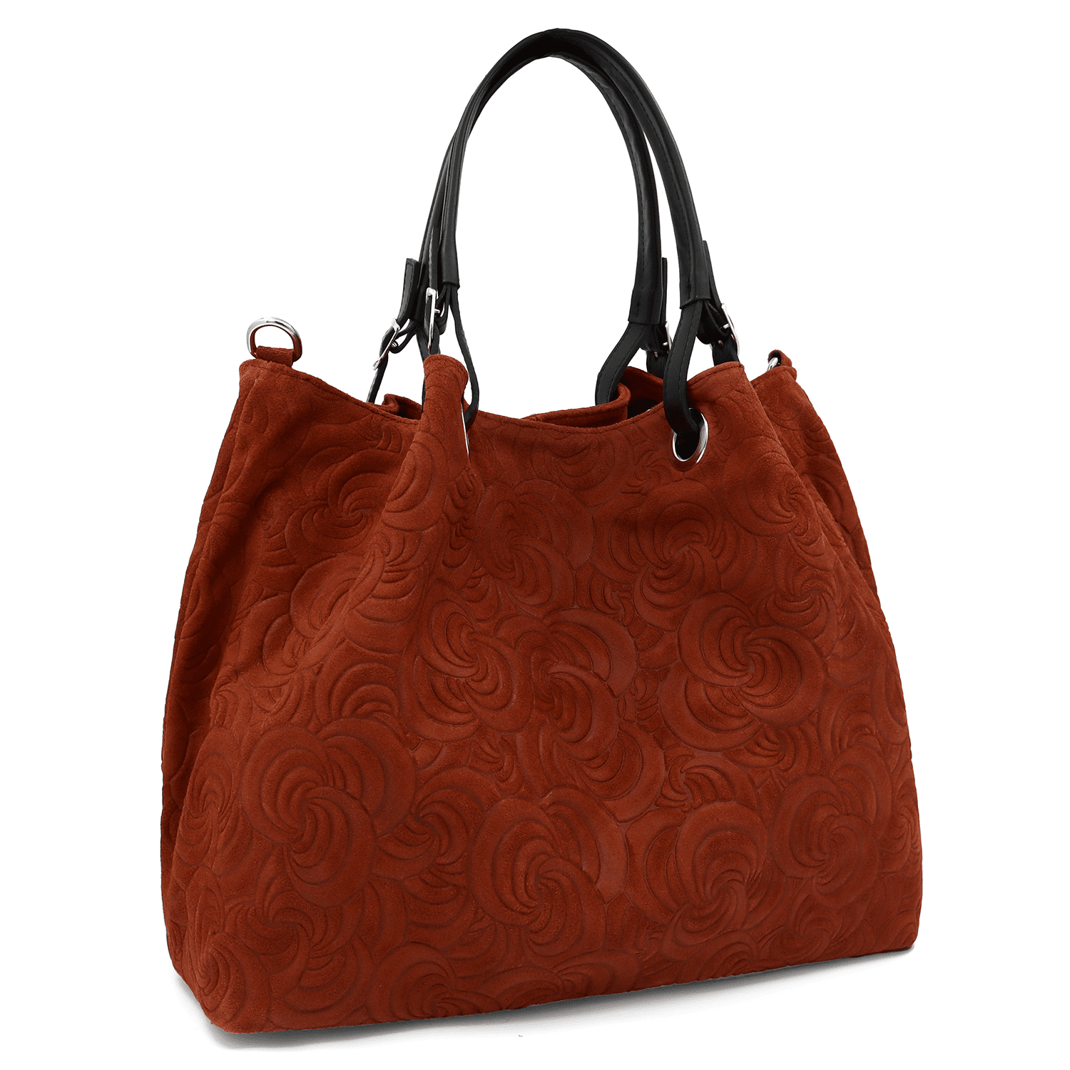 Nagy női táska természetes velúrból Rosie - cserépkék