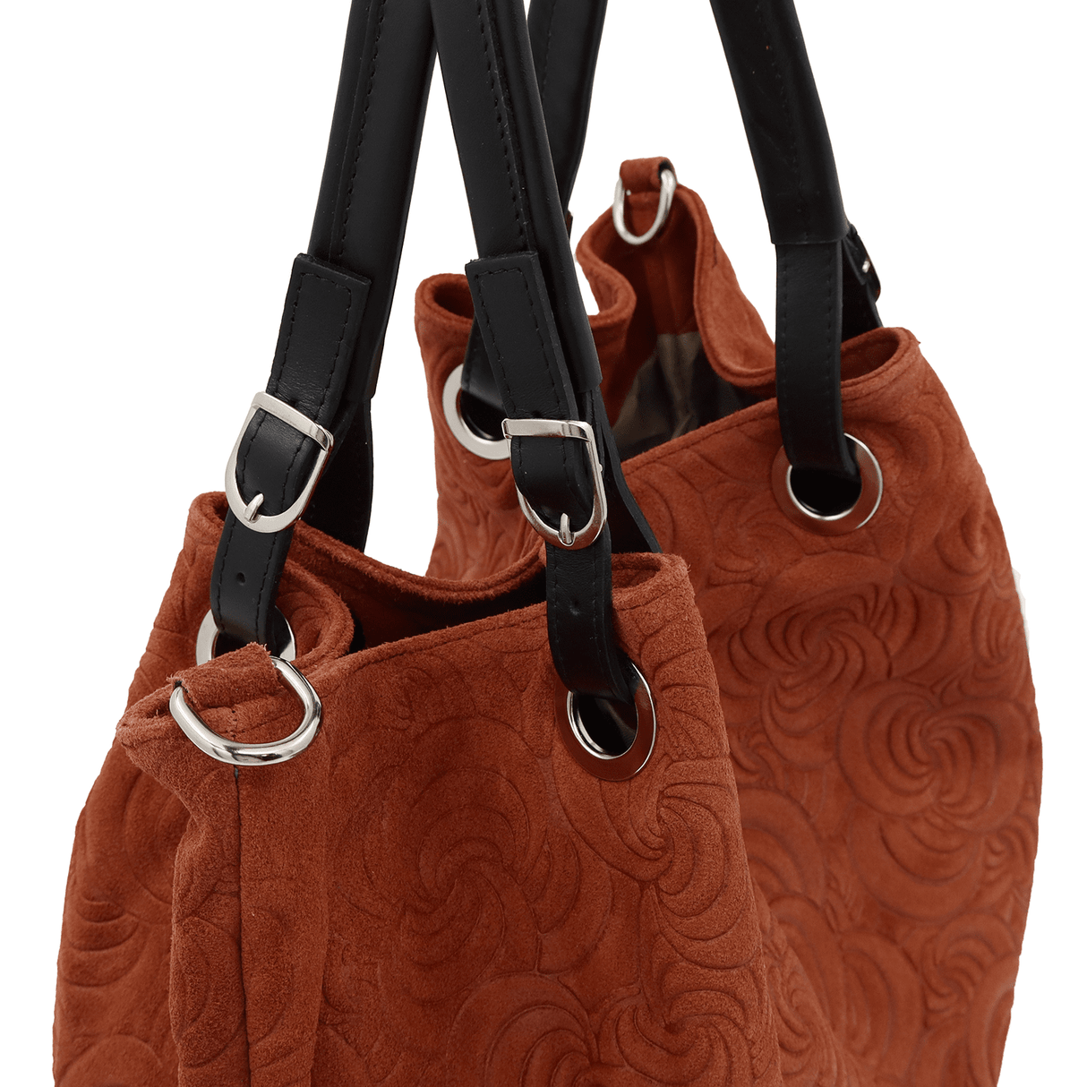 Nagy női táska természetes velúrból Rosie - cserépkék