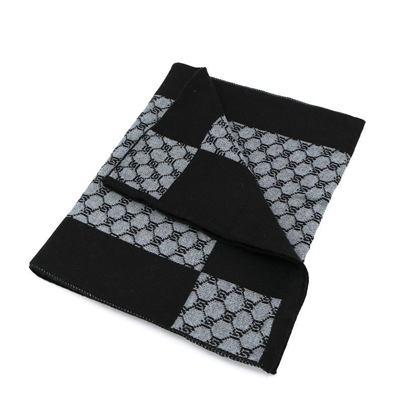 Női sál magas pamut tartalommal - fekete/szürke