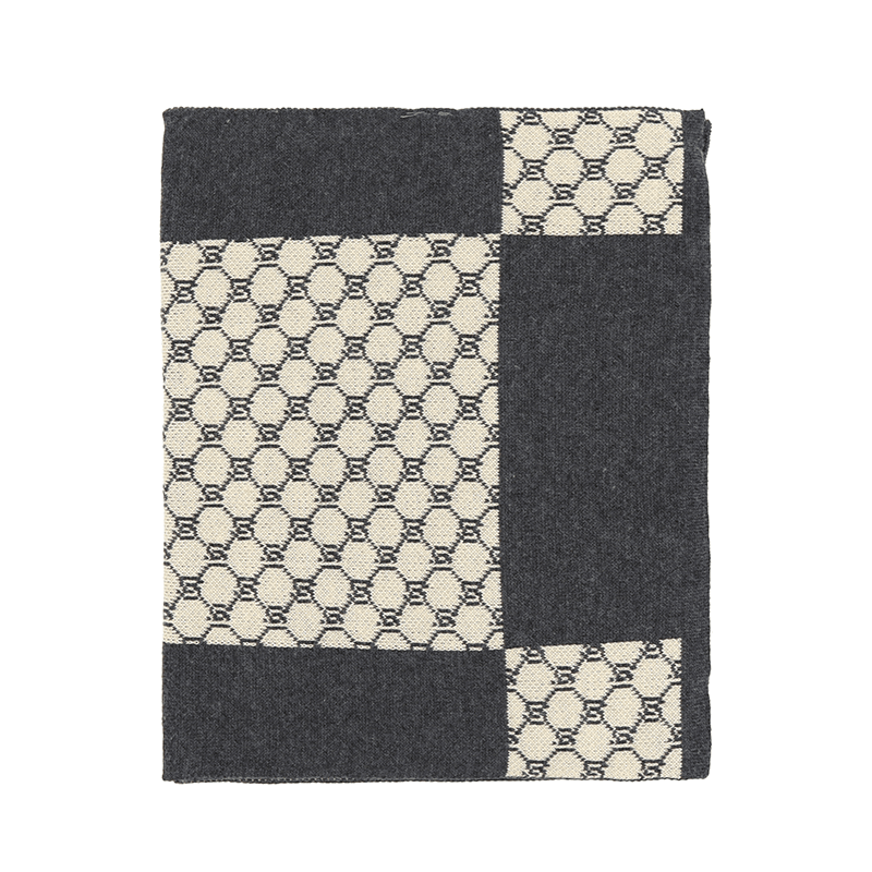 Női sál magas pamut tartalommal - szürke/bézs