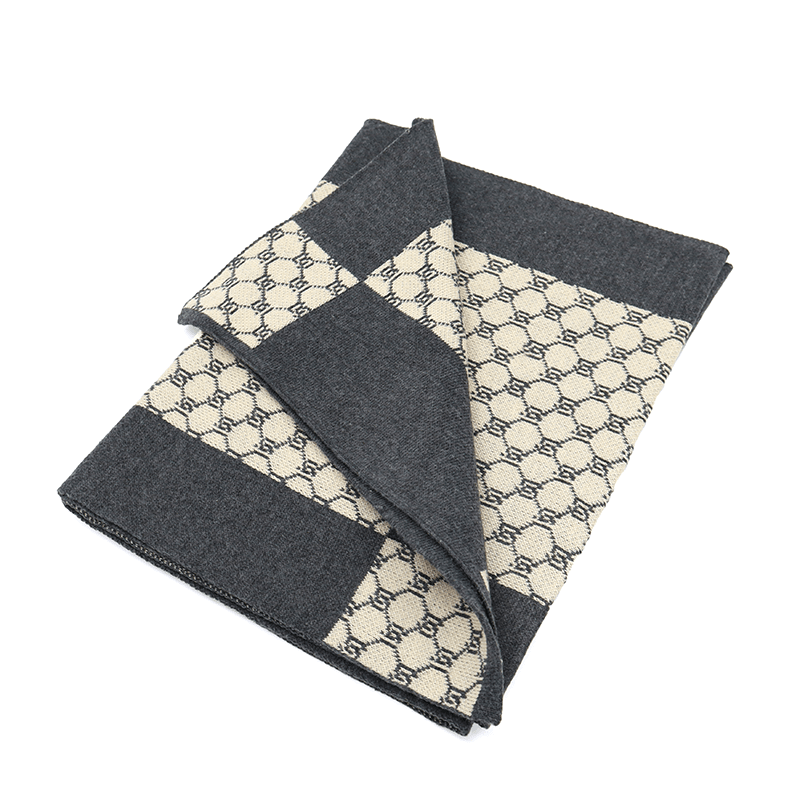 Női sál magas pamut tartalommal - szürke/bézs